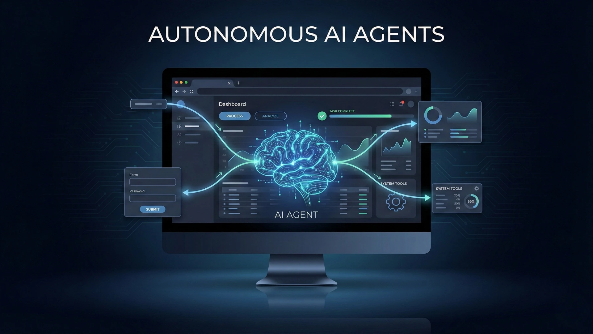 Agentic AI Systems showing autonomous agents working together
